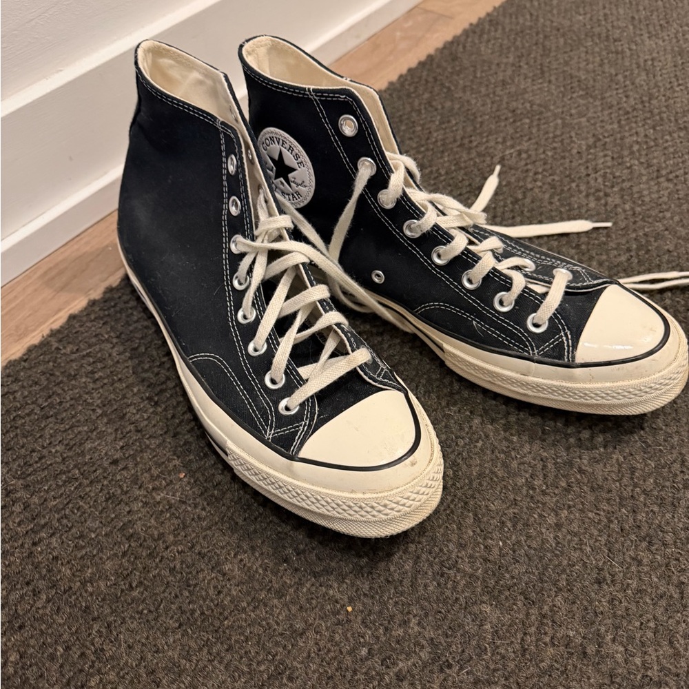 Converse High Top Sneakers - Black with Cream Accents